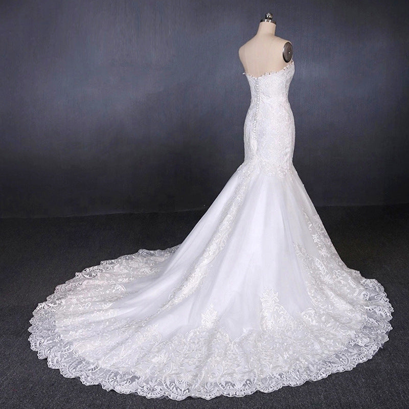 Sweetheart Neckline Mermaid Lace Wedding Dresses With Applique OW576