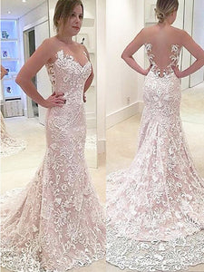 Trumpet/Mermaid Sweetheart Neck Lace Wedding Dress OW233