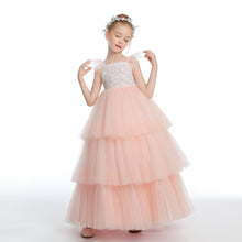 Layered Tulle Pink Ruffles Flower Girl dress With Bowknot