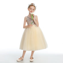 Tulle Daffodil Sleeveless V Back Flower Girl dress