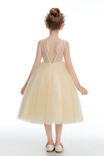 Tulle Daffodil Sleeveless V Back Flower Girl dress