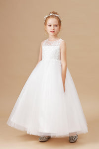 Sweetheart Tulle Sleeveless Flower Girl dress With Appliques