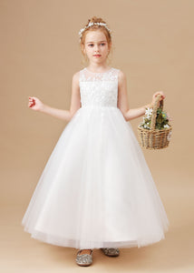 Sweetheart Tulle Sleeveless Flower Girl dress With Appliques