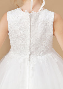 Sweetheart Tulle Sleeveless Flower Girl dress With Appliques