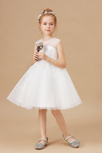 Ivory Tulle Lace Sleeveless Flower Girl Dress