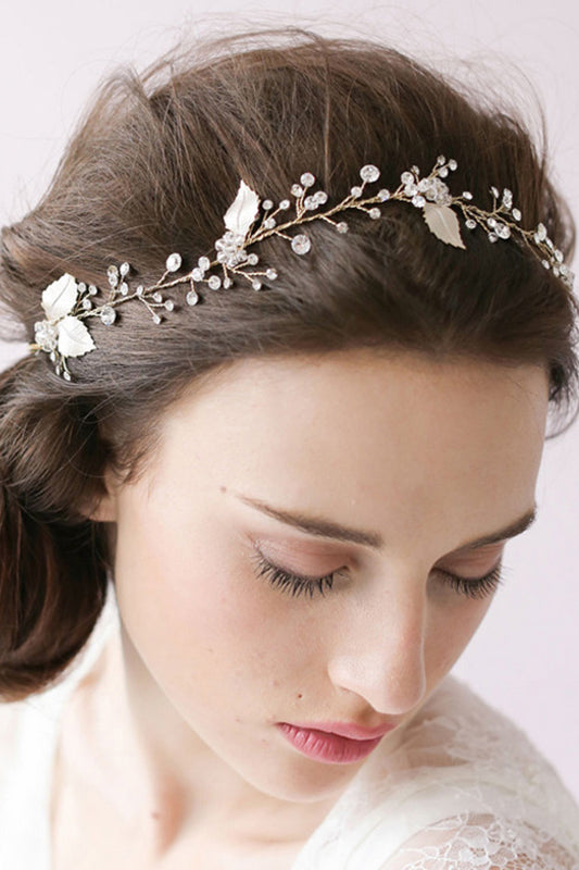 Delicate Silver Blade Crystals Wedding Headpiece WH01