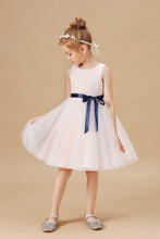 Tulle Satin Lace Flower Girl dress With Bowknot Satin-Sash