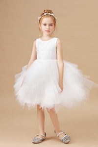 Chic Lace Tulle Sleeveless Flower Girl Dress