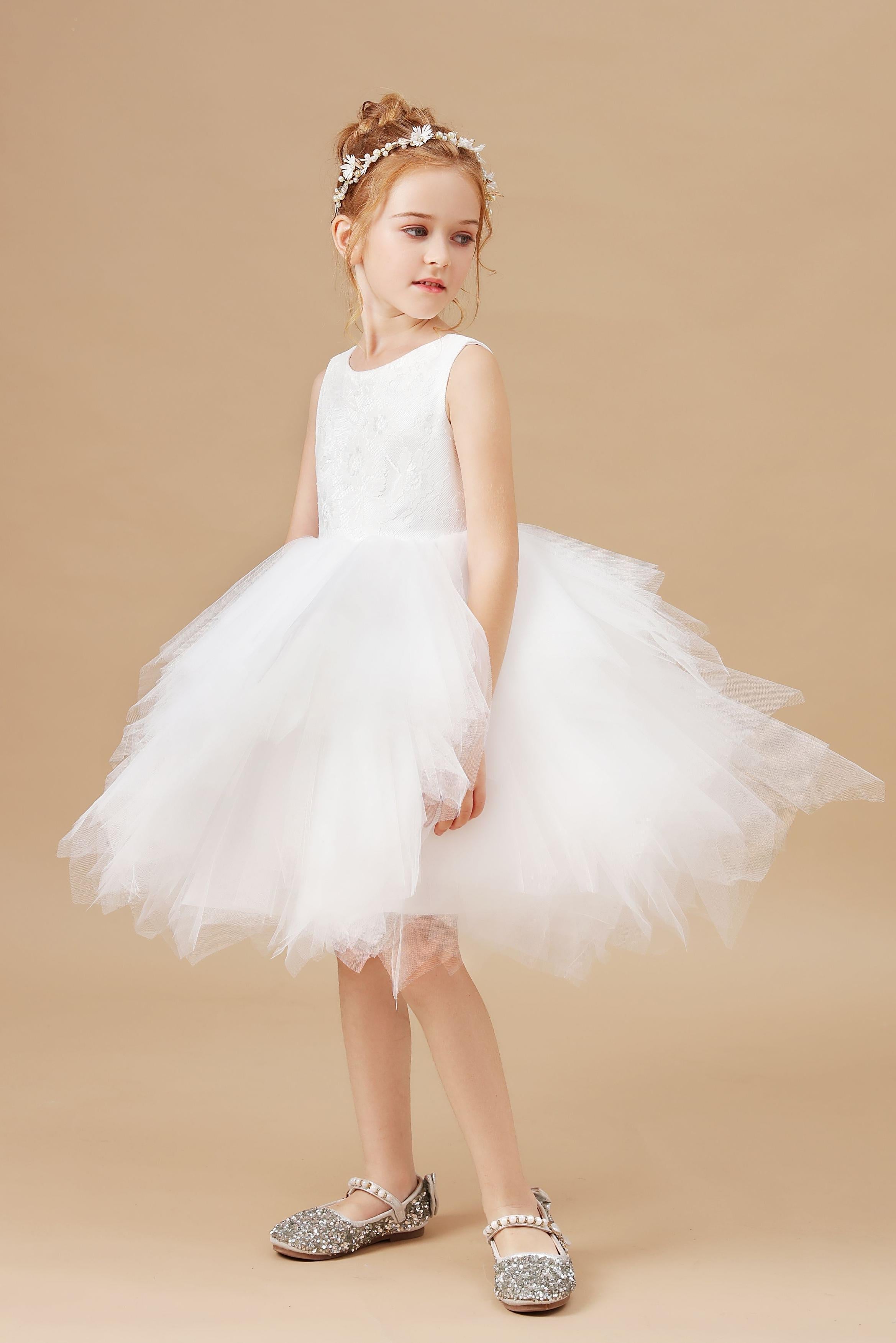 Chic Lace Tulle Sleeveless Flower Girl Dress