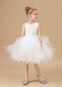 Chic Lace Tulle Sleeveless Flower Girl Dress