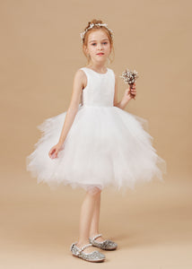 Chic Lace Tulle Sleeveless Flower Girl Dress