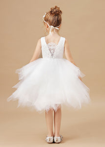 Chic Lace Tulle Sleeveless Flower Girl Dress