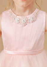 Tulle Crepe Applique Satin Flower Girl dress With Bowknot