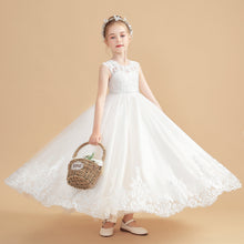 Cute Ivory Cap Sleeves Tulle Flower Girl dress With Beading