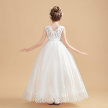 Cute Ivory Cap Sleeves Tulle Flower Girl dress With Beading