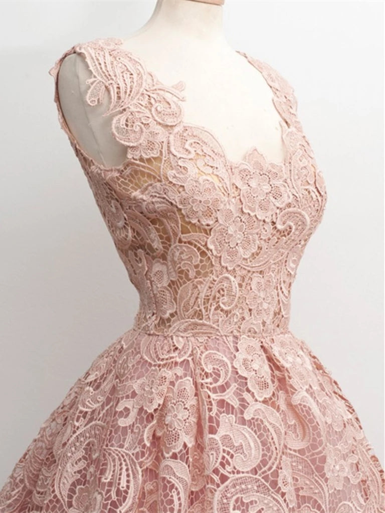 Lace Short Graduation Dresses, Short Prom Homecoming Dress OM434