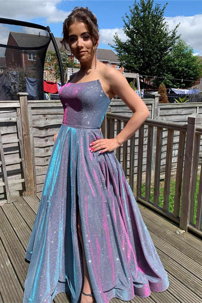 Sparkly Long Strapless Prom Dresses Cheap Evening Party Dress PO329