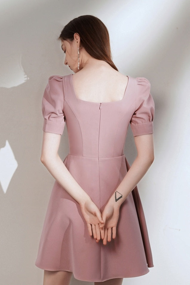 Simple Style Vintage Short Zipper Back Homecoming Dresses Cute Dress OM927