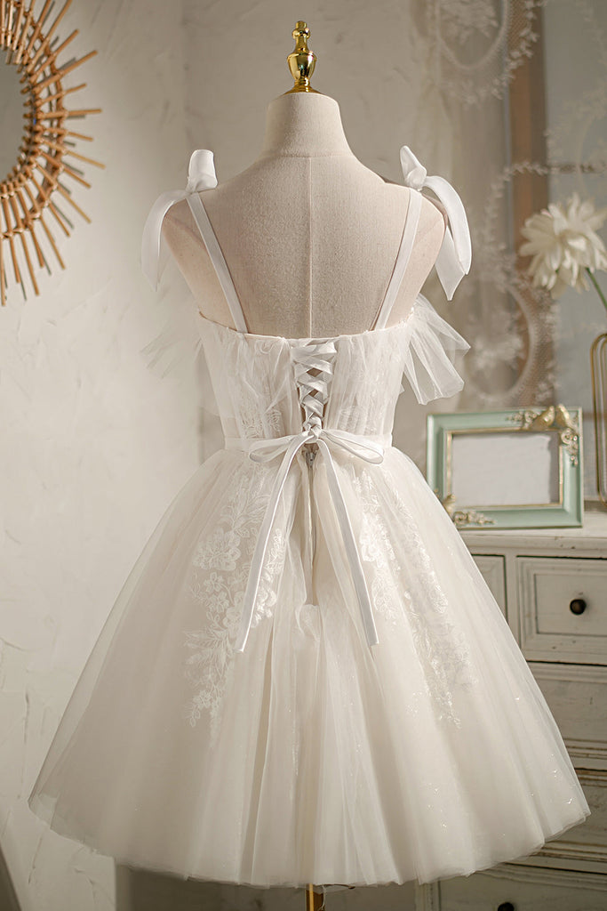 Spaghetti Straps Birthday Party Dress Homecoming Dress With Appliques