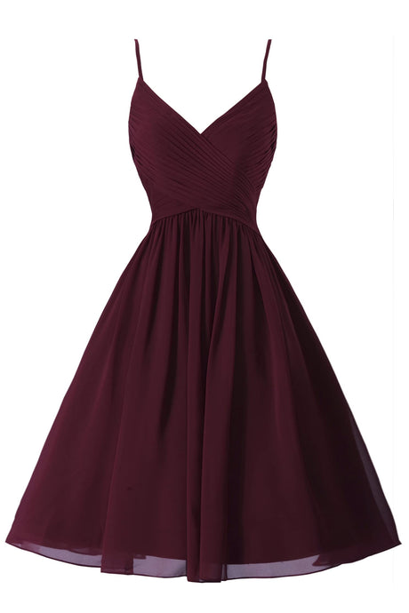 Simple Chiffon V-Neck Long Prom Dress Wtih Pockets