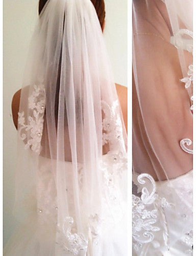 Modern One-tier Wedding Veil Simple Bridal Elbow Veils OV13