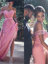 Elegant Sheath Off Shoulder Lace Prom Dress Bridesmaid dress UK OP156