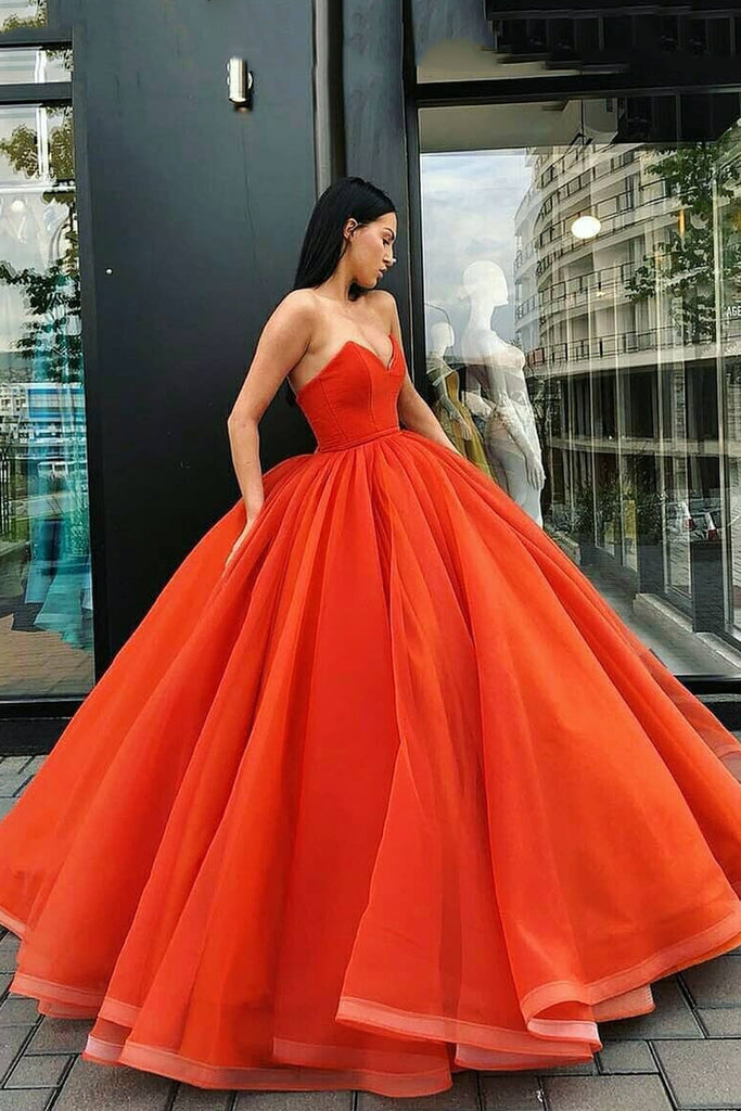 Strapless Ball Gown Quinceanera Dress Tulle Long Prom Dress OP622