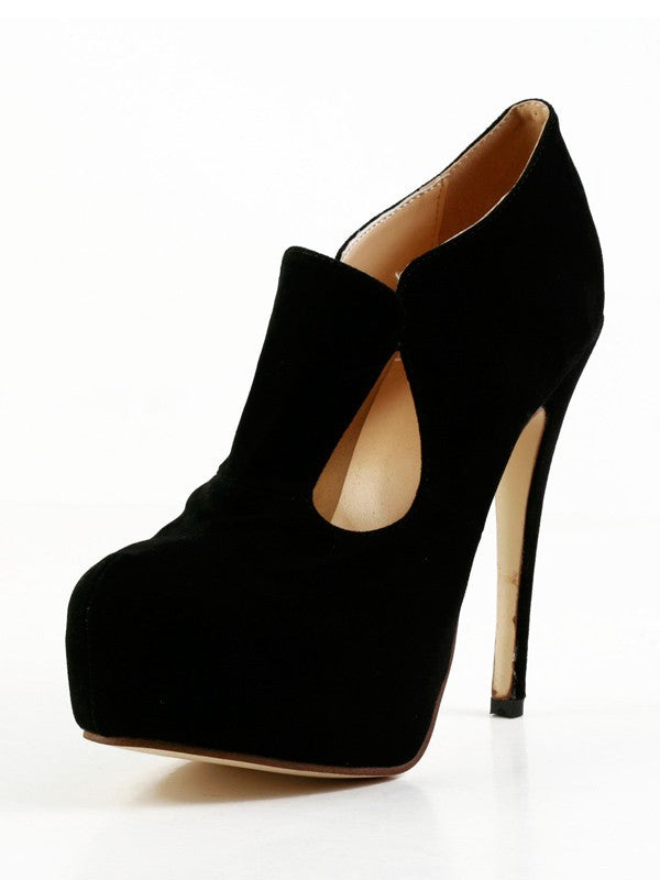 Suede Closed Toe Platform Stiletto Heel High Heels OS108
