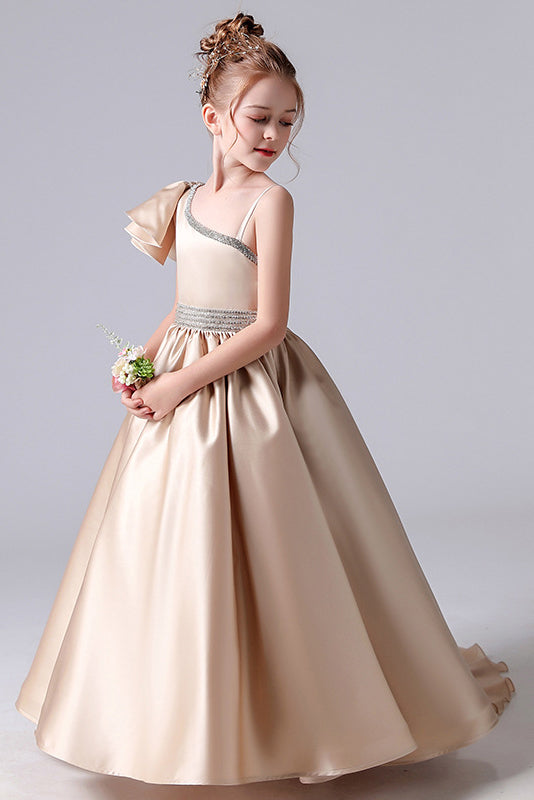 Simply Cute A-line One Shoulder Flower Girl Dress