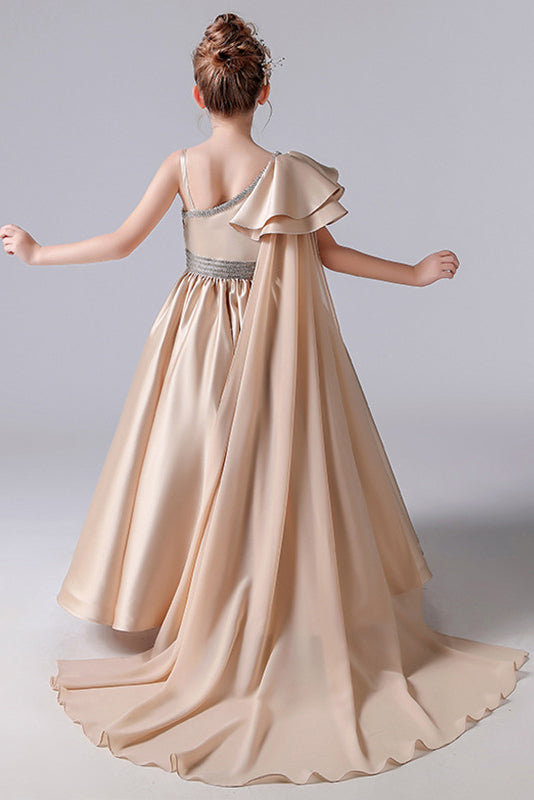 Simply Cute A-line One Shoulder Flower Girl Dress