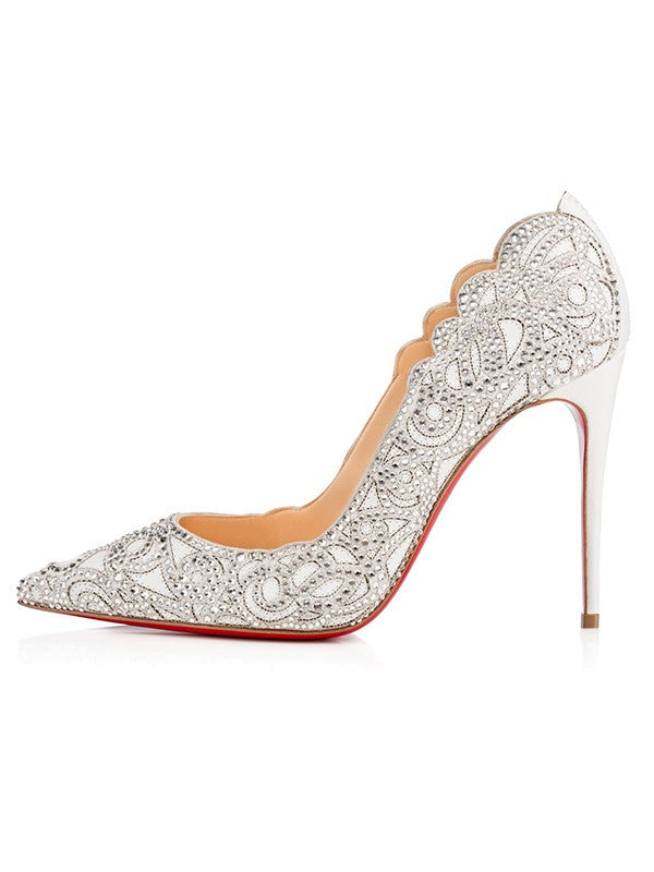 Suede Closed Toe With Hot Drilling High Heels OS132