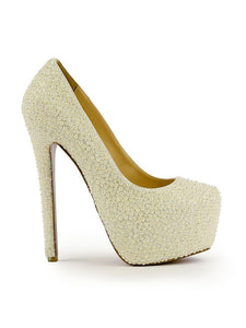 Princess Pearl High Heels Stiletto Heel Closed Toe Platform OS131