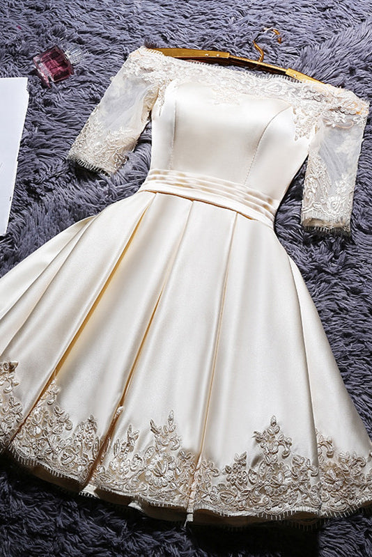 Off Shoulder Short Prom Dresses Homecoming Dress With Sleeve OM541