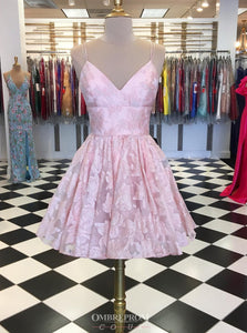 Charming A-line Pink Short Prom Dress Graduation Dress