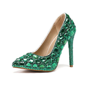 High-heels with diamonds, Fashion Evening Party Shoes, yy26